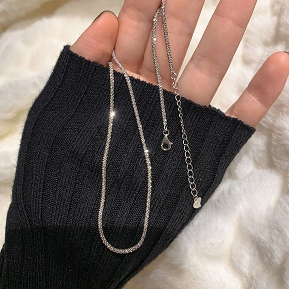 NEW 925 Sterling Silver Shiny Chain Necklace - Picture 2 of 11